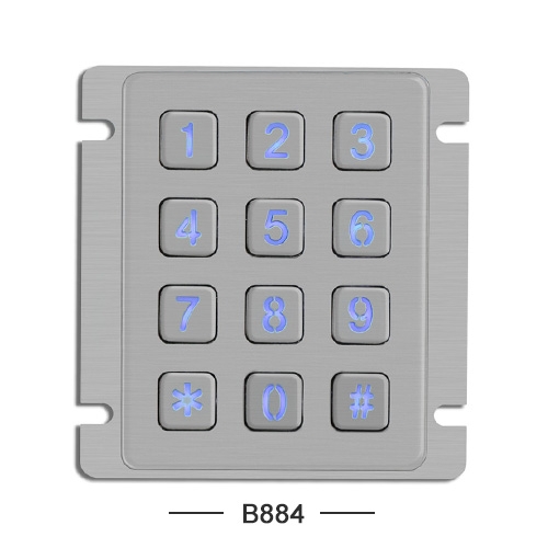 B884 门禁数字不锈钢透光键盘