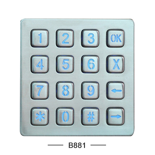B881 ATM机防水防尘加密金属键盘