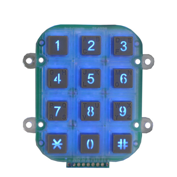 3x4 12 keys LED backlit keypad USB customized garage door keypad B202
