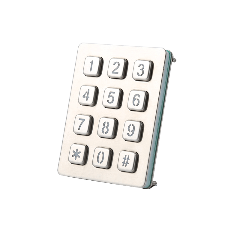 12 keys metal IP65 waterproof illuminated access control keypad B880