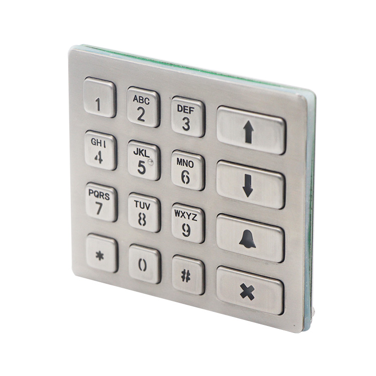 RS485 16 keys industrial weatherproof metal LED backlight keypad B801