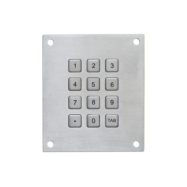 Durable 3x4 12 buttons metal military waterproof usb numeric keypad B768