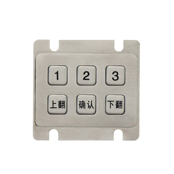 Mini 2x3 6 keys stainless steel kiosk telephone keypad B763