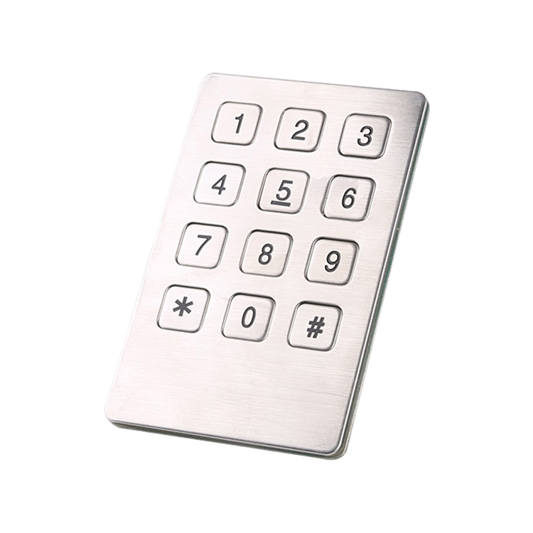 Stainless steel dust proof 3x4 buttons uart vending machine digit keypad B721